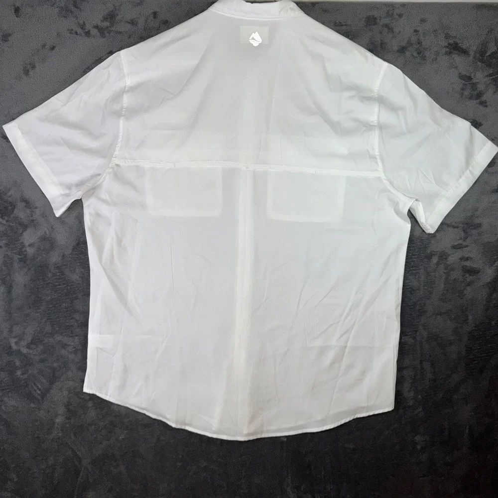 NWT Mens Large Ocean Coast Fishing Shirt New Ripstop Quick Dry Short Sleeve